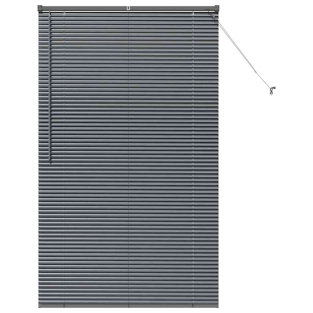 Persiana de Janela com cortinas Manual Cinzento escuro Alumínio