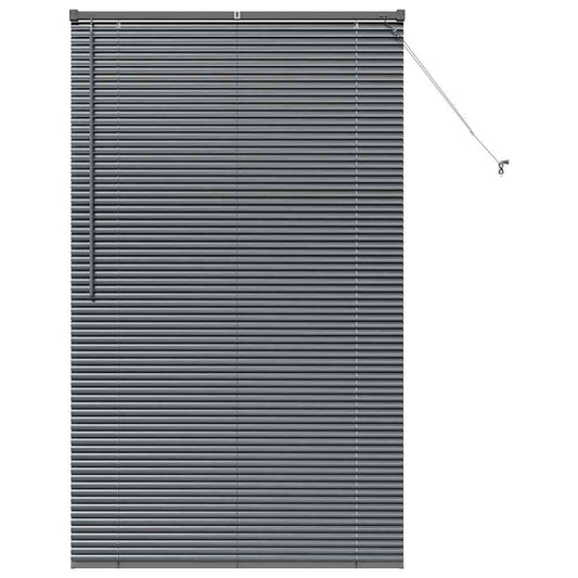 Persiana de Janela com cortinas Manual Cinzento escuro Alumínio
