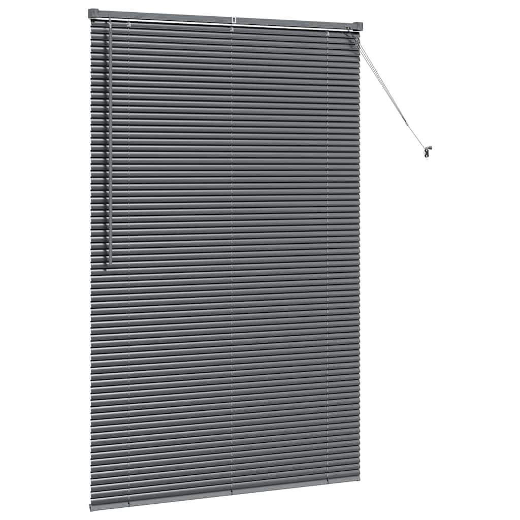 Persiana de Janela com cortinas Manual Cinzento escuro Alumínio