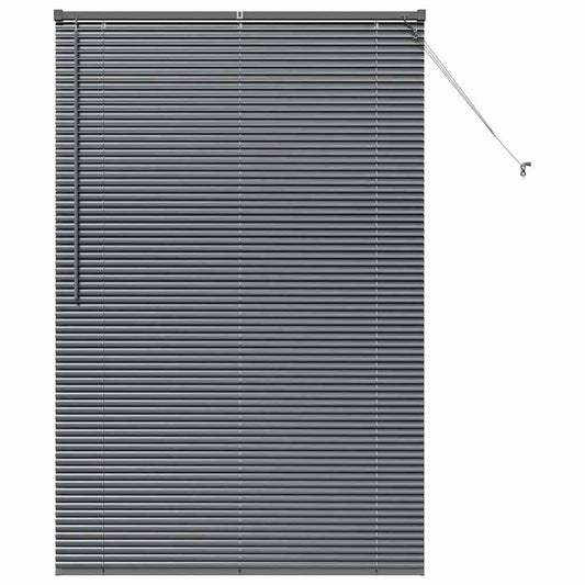 Persiana de Janela com cortinas Manual Cinzento escuro Alumínio