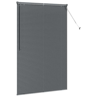 Persiana de Janela com cortinas Manual Cinzento escuro Alumínio