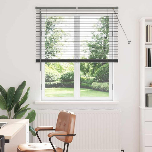 Persiana de Janela com cortinas Manual Cinzento escuro Alumínio