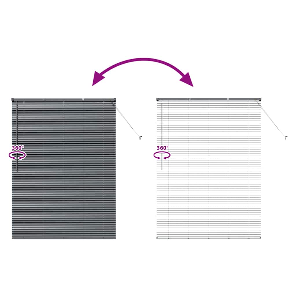 Persiana de Janela com cortinas Manual Cinzento escuro Alumínio