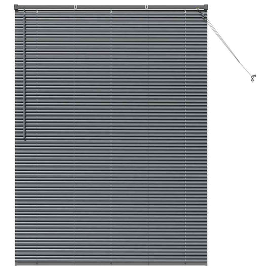 Persiana de Janela com cortinas Manual Cinzento escuro Alumínio