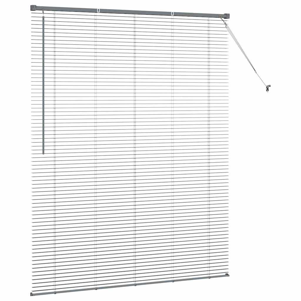 Persiana de Janela com cortinas Manual Cinzento escuro Alumínio