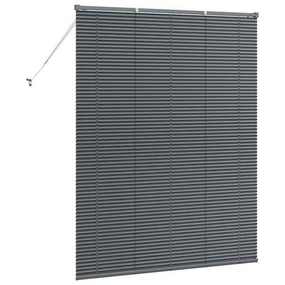 Persiana de Janela com cortinas Manual Cinzento escuro Alumínio