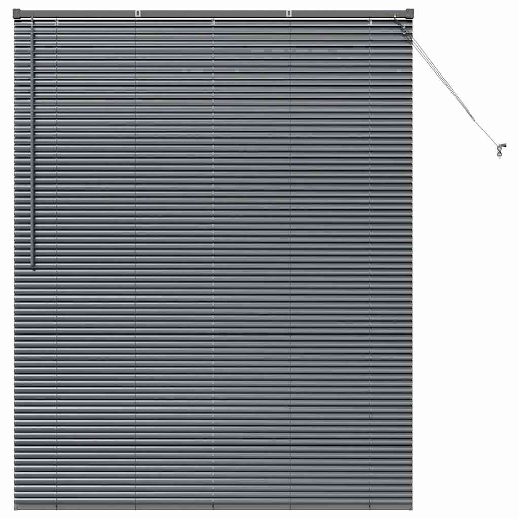 Persiana de Janela com cortinas Manual Cinzento escuro Alumínio