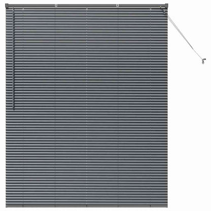 Persiana de Janela com cortinas Manual Cinzento escuro Alumínio