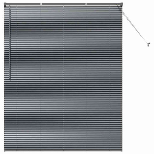 Persiana de Janela com cortinas Manual Cinzento escuro Alumínio