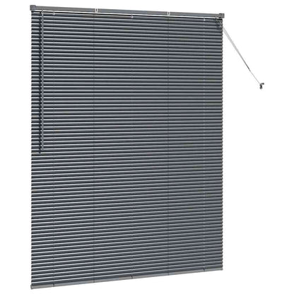 Persiana de Janela com cortinas Manual Cinzento escuro Alumínio