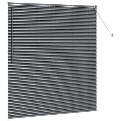 Persiana de Janela com cortinas Manual Cinzento escuro Alumínio