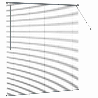 Persiana de Janela com cortinas Manual Cinzento escuro Alumínio