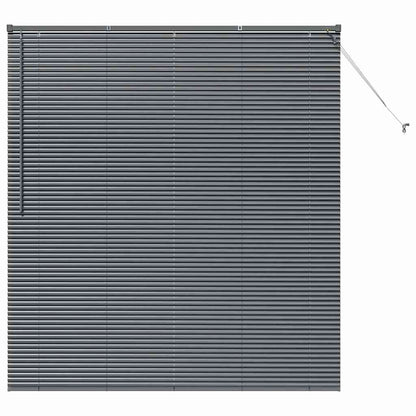 Persiana de Janela com cortinas Manual Cinzento escuro Alumínio