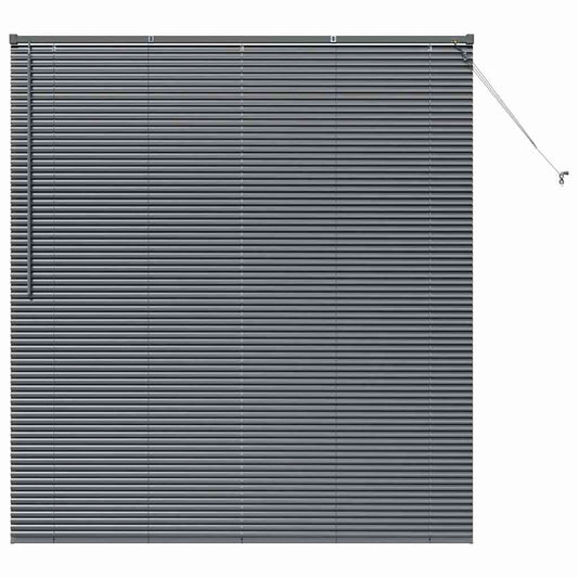 Persiana de Janela com cortinas Manual Cinzento escuro Alumínio