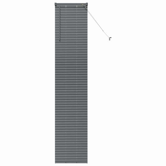 Persiana de Janela com cortinas Manual Cinzento escuro Alumínio