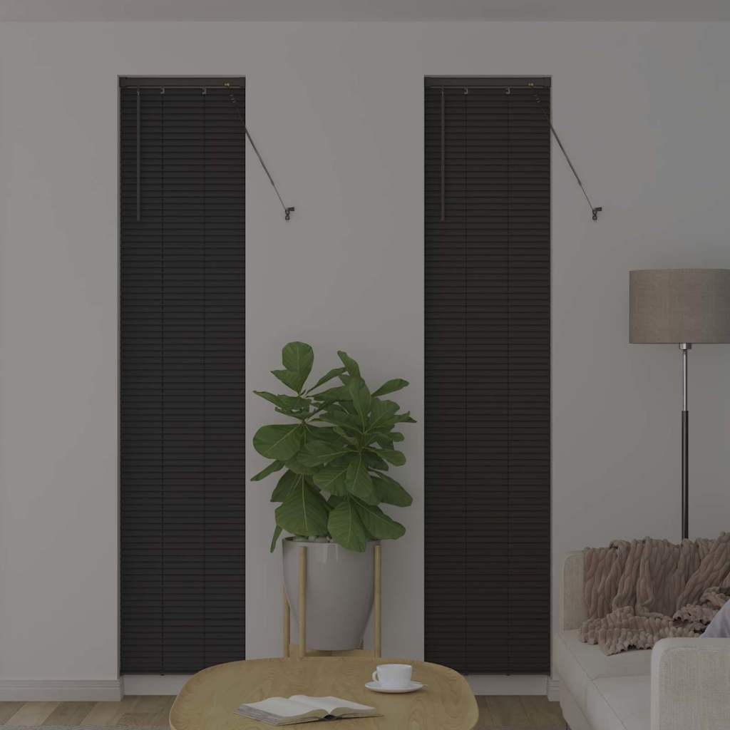 Persiana de Janela com cortinas Manual Cinzento escuro Alumínio