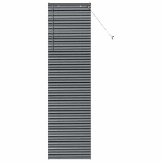 Persiana de Janela com cortinas Manual Cinzento escuro Alumínio