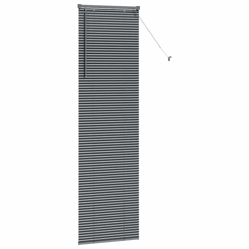 Persiana de Janela com cortinas Manual Cinzento escuro Alumínio