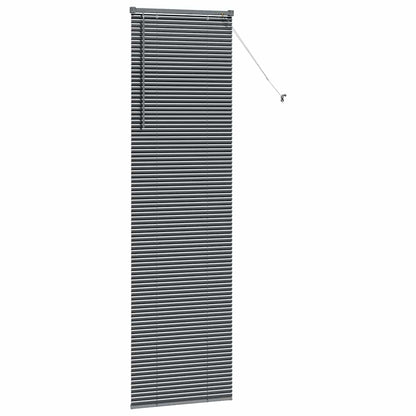 Persiana de Janela com cortinas Manual Cinzento escuro Alumínio