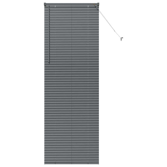 Persiana de Janela com cortinas Manual Cinzento escuro Alumínio
