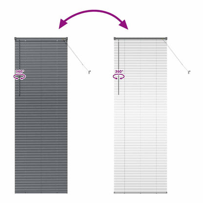 Persiana de Janela com cortinas Manual Cinzento escuro Alumínio