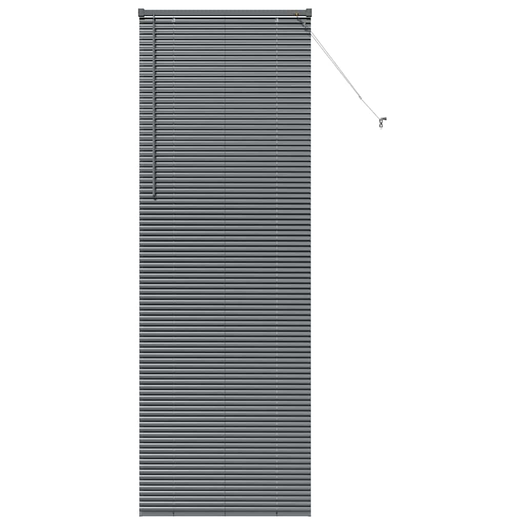 Persiana de Janela com cortinas Manual Cinzento escuro Alumínio