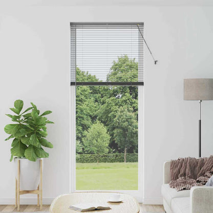 Persiana de Janela com cortinas Manual Cinzento escuro Alumínio