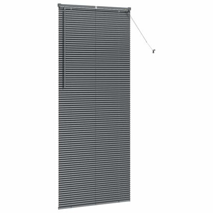 Persiana de Janela com cortinas Manual Cinzento escuro Alumínio