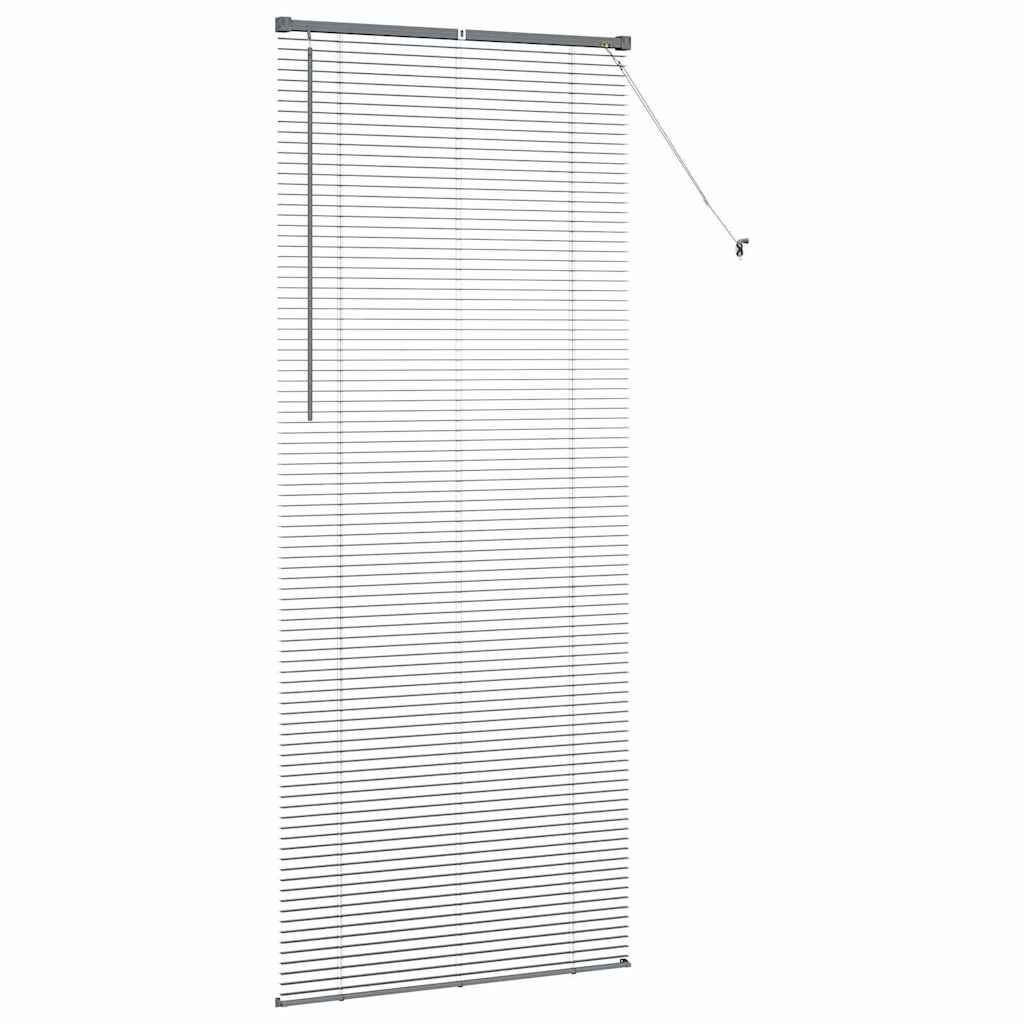 Persiana de Janela com cortinas Manual Cinzento escuro Alumínio