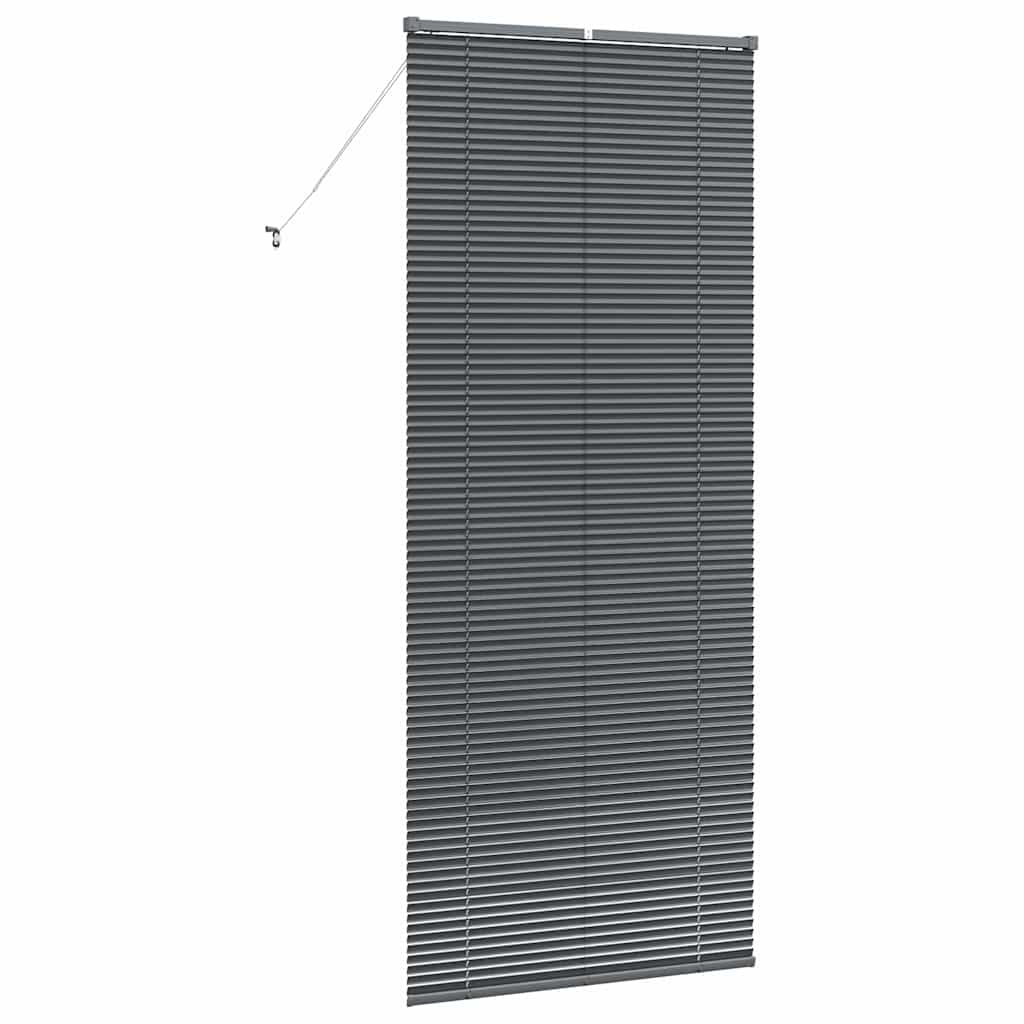 Persiana de Janela com cortinas Manual Cinzento escuro Alumínio