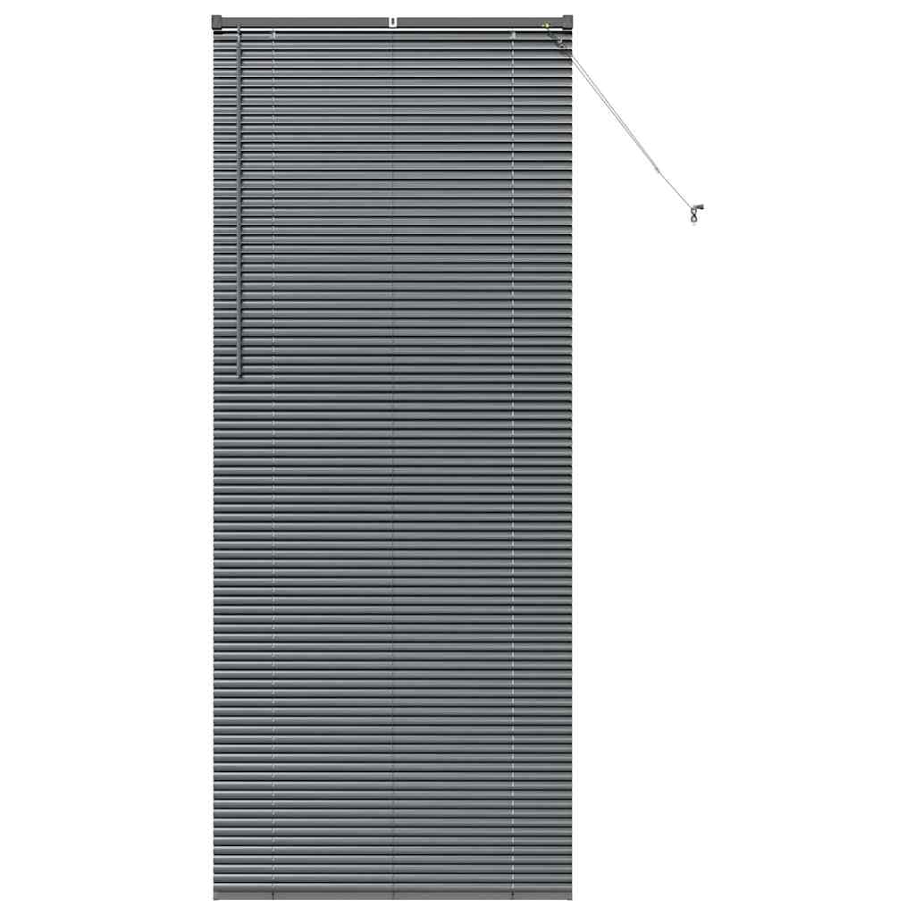 Persiana de Janela com cortinas Manual Cinzento escuro Alumínio