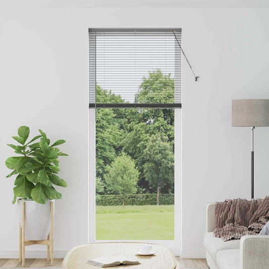 Persiana de Janela com cortinas Manual Cinzento escuro Alumínio