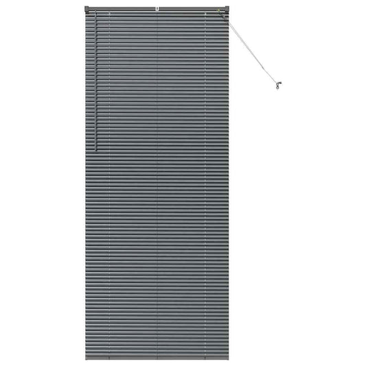 Persiana de Janela com cortinas Manual Cinzento escuro Alumínio
