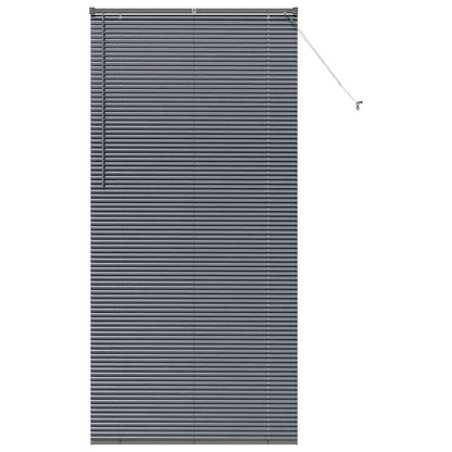 Persiana de Janela com cortinas Manual Cinzento escuro Alumínio