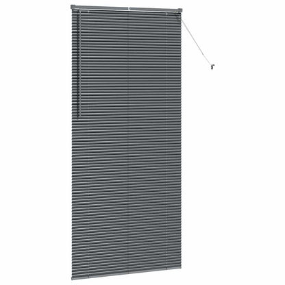 Persiana de Janela com cortinas Manual Cinzento escuro Alumínio