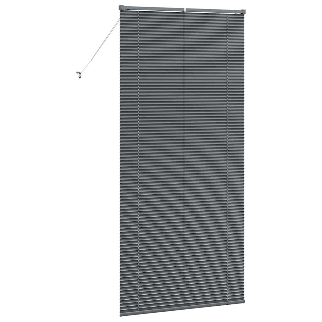 Persiana de Janela com cortinas Manual Cinzento escuro Alumínio
