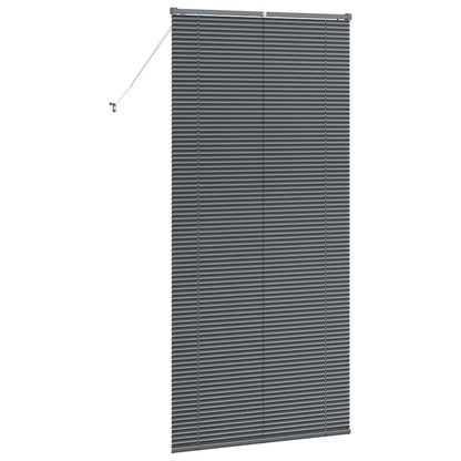 Persiana de Janela com cortinas Manual Cinzento escuro Alumínio