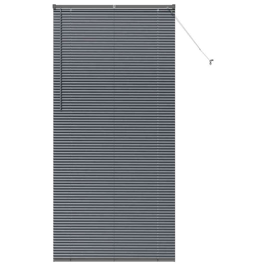 Persiana de Janela com cortinas Manual Cinzento escuro Alumínio