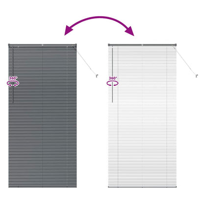 Persiana de Janela com cortinas Manual Cinzento escuro Alumínio