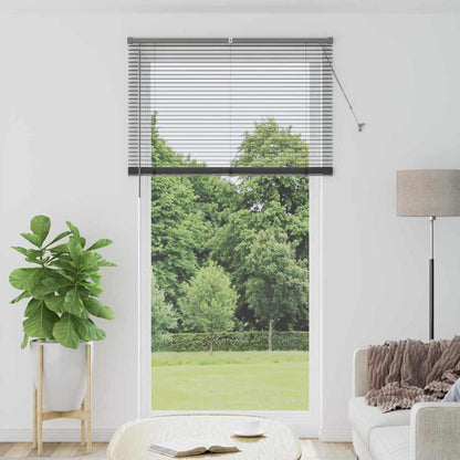 Persiana de Janela com cortinas Manual Cinzento escuro Alumínio