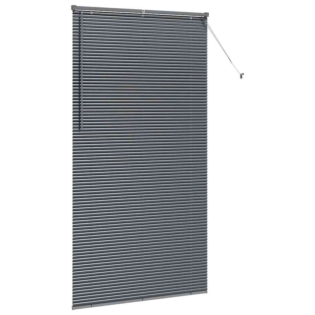 Persiana de Janela com cortinas Manual Cinzento escuro Alumínio
