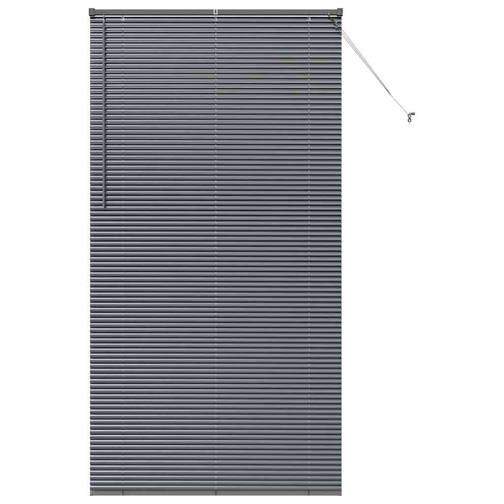 Persiana de Janela com cortinas Manual Cinzento escuro Alumínio
