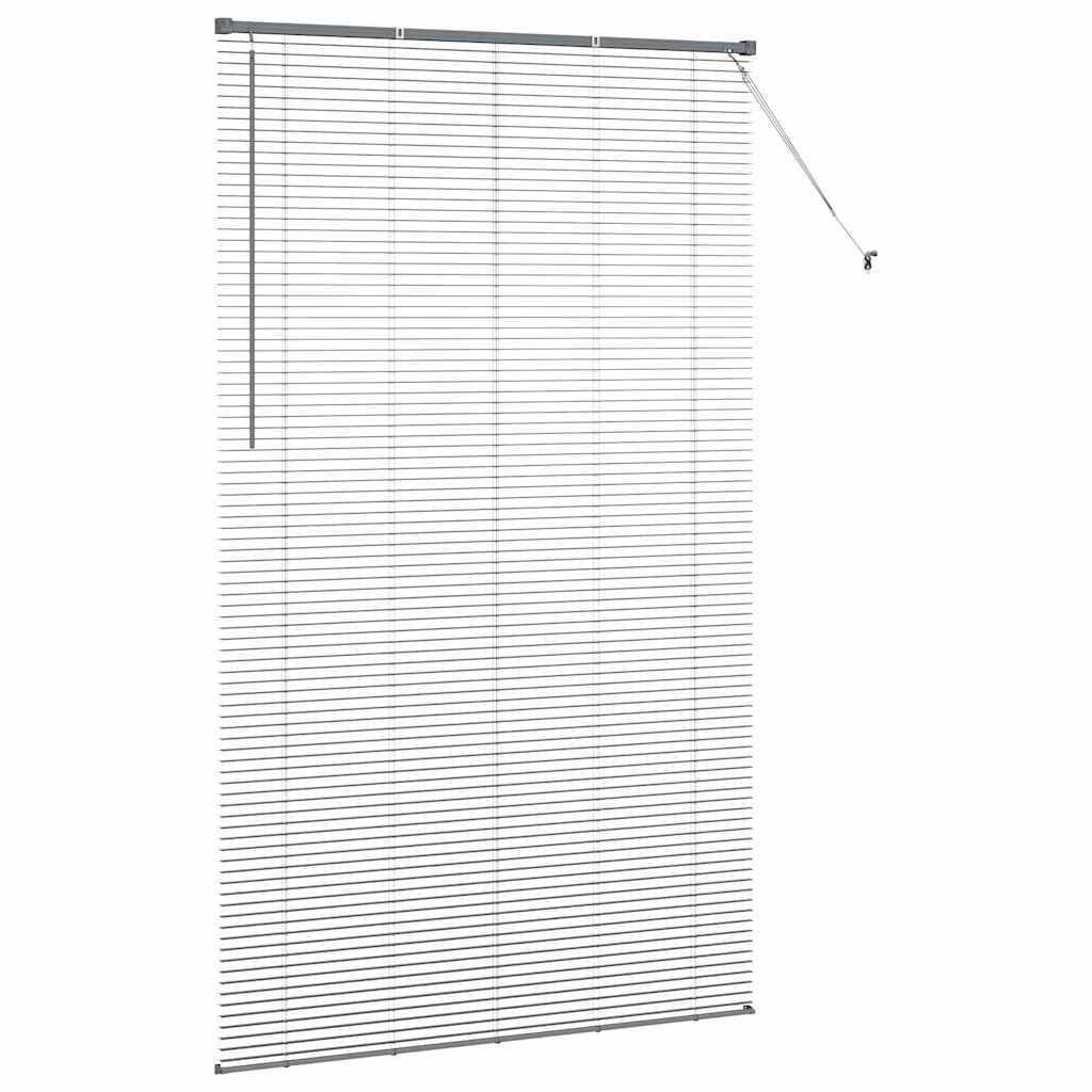 Persiana de Janela com cortinas Manual Cinzento escuro Alumínio