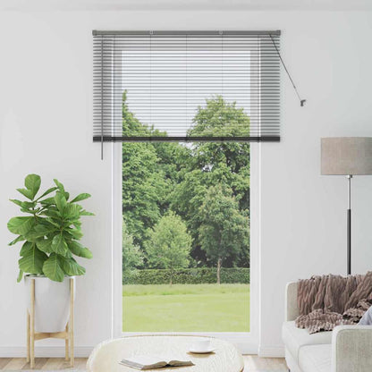 Persiana de Janela com cortinas Manual Cinzento escuro Alumínio