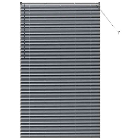 Persiana de Janela com cortinas Manual Cinzento escuro Alumínio