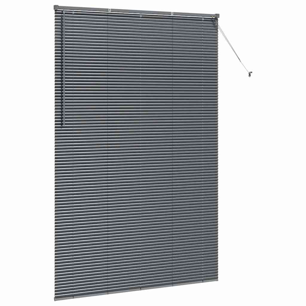 Persiana de Janela com cortinas Manual Cinzento escuro Alumínio