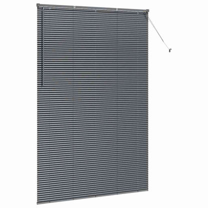 Persiana de Janela com cortinas Manual Cinzento escuro Alumínio