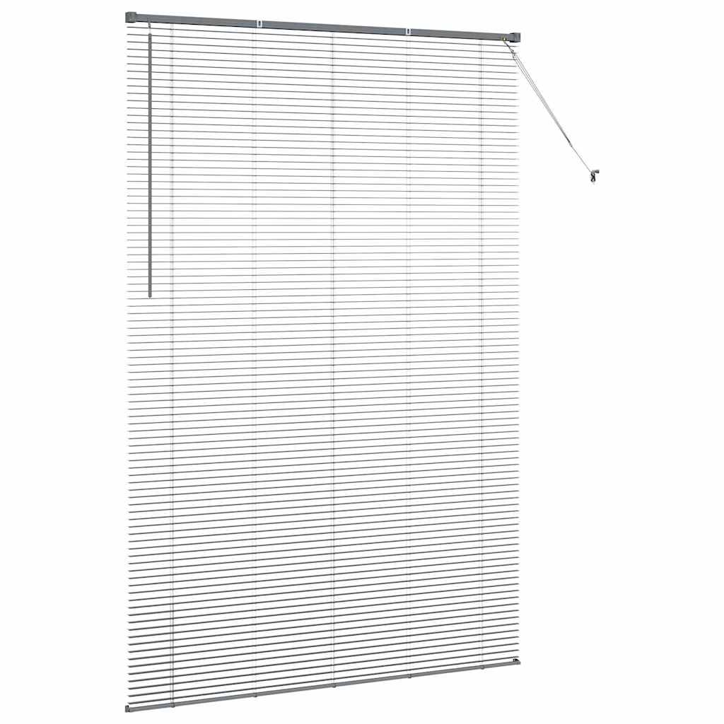 Persiana de Janela com cortinas Manual Cinzento escuro Alumínio