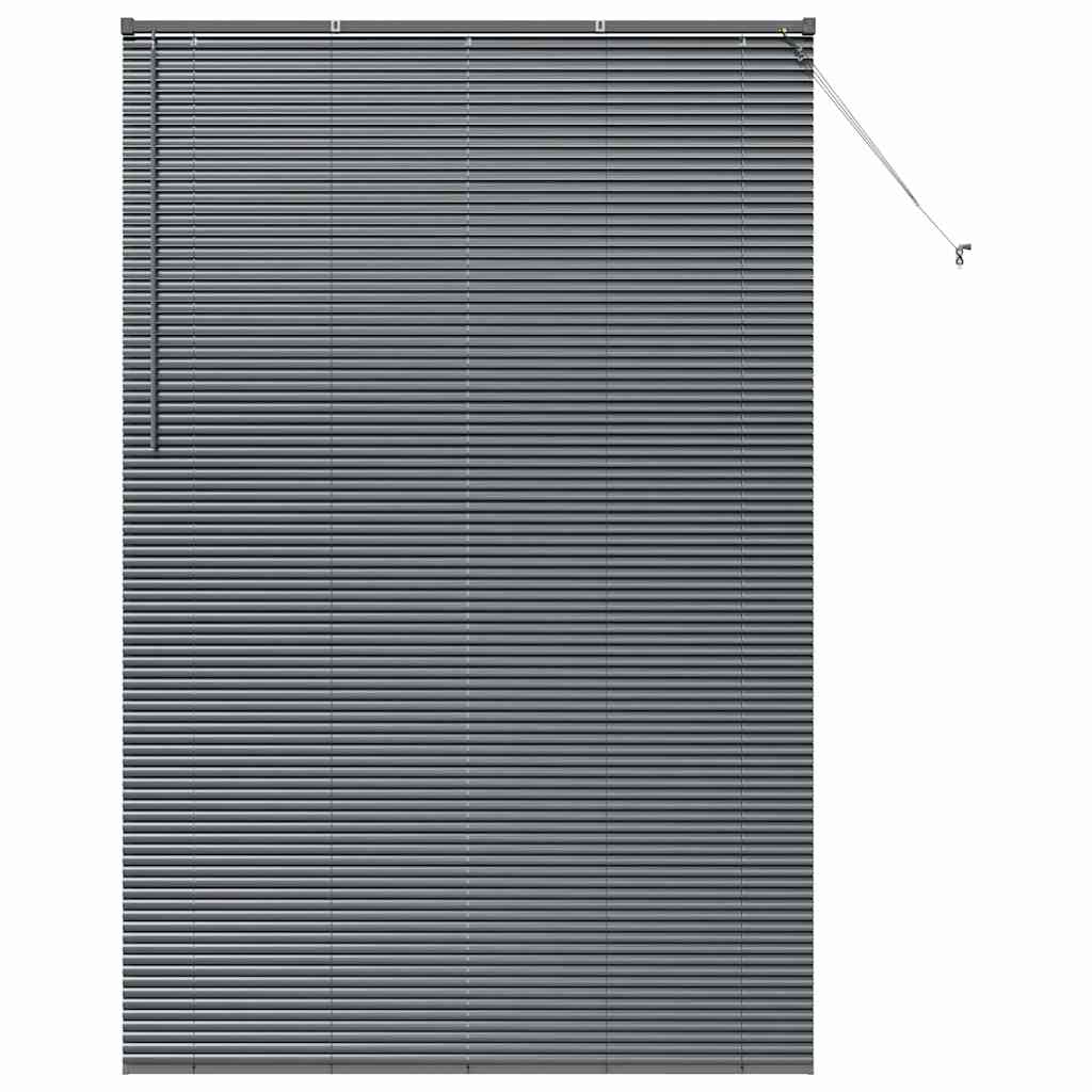 Persiana de Janela com cortinas Manual Cinzento escuro Alumínio