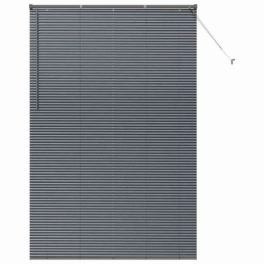 Persiana de Janela com cortinas Manual Cinzento escuro Alumínio